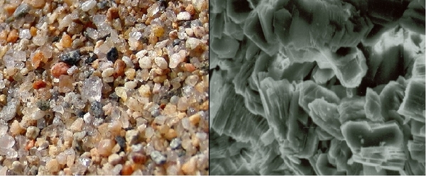 sand and clay microscopic image